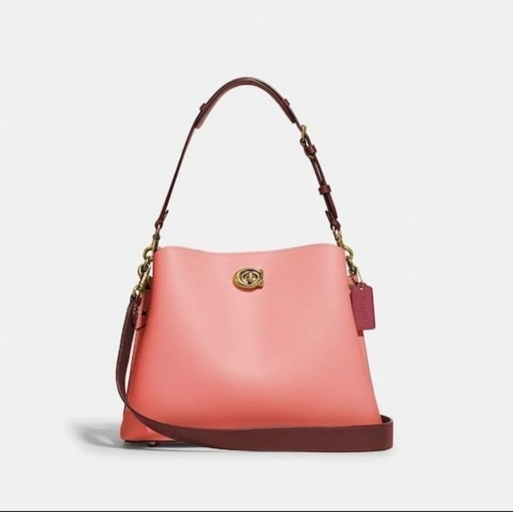 NWT, Coach willow leather shoulder bag colorblock